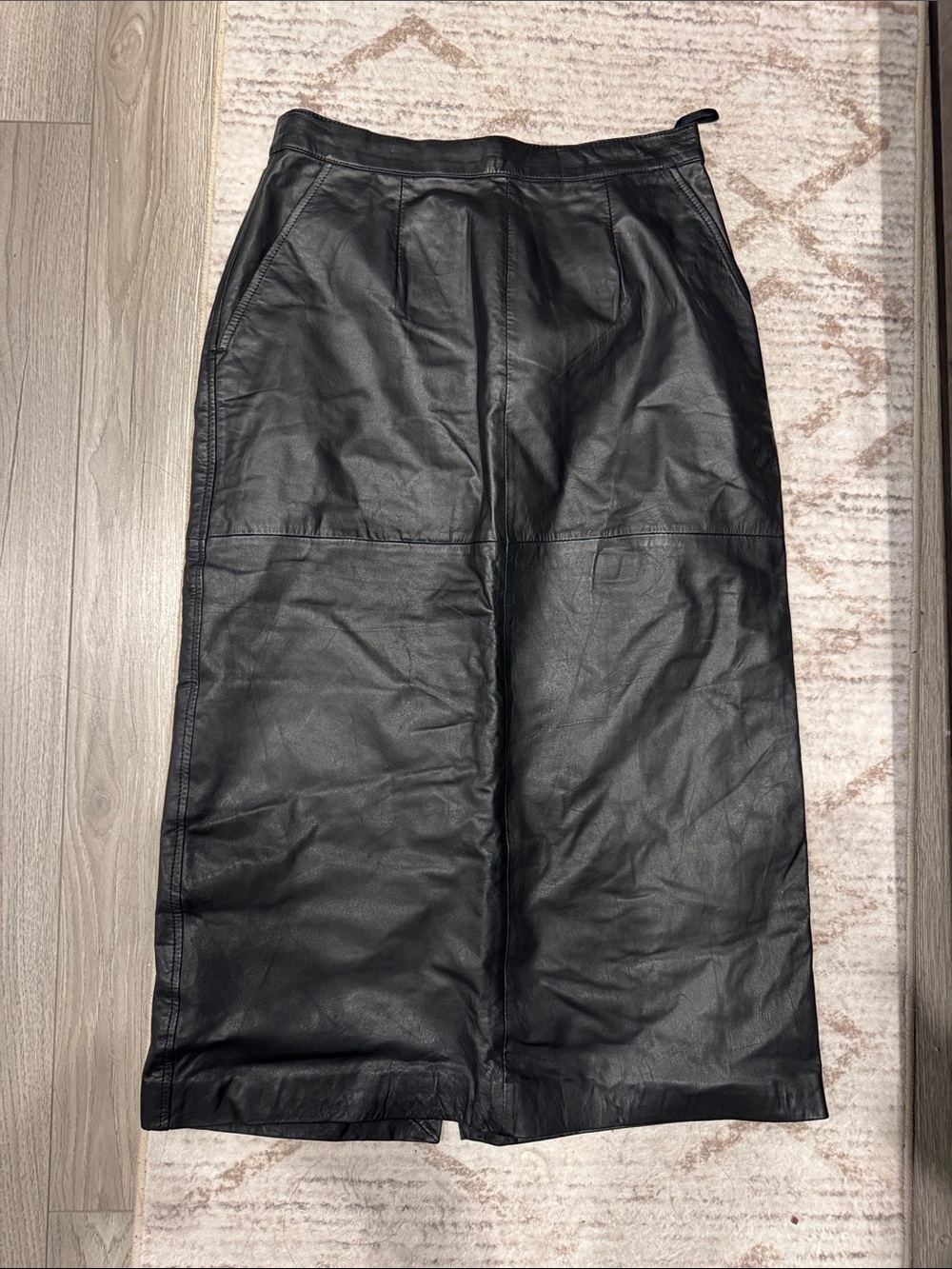 Black pencil  Leather skirt
